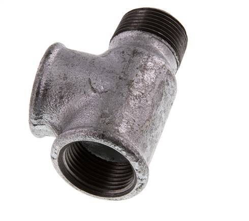 R 1'' x Rp 1'' M/F Zinc plated Cast iron Tee 25 Bar