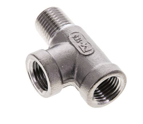 R 1/4'' x Rp 1/4'' M/F Stainless steel Tee 16 Bar