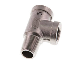 R 3/8'' x Rp 3/8'' M/F Stainless steel Tee 16 Bar