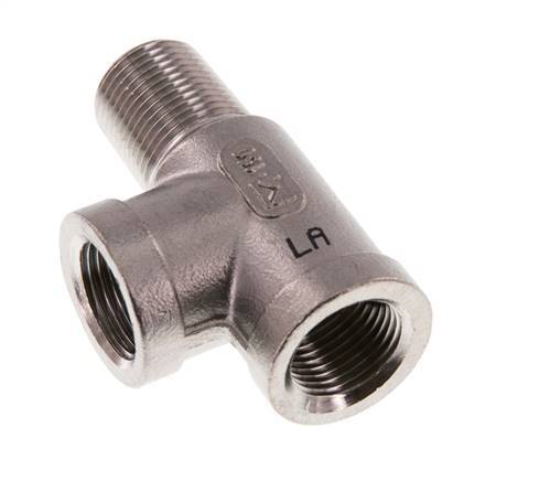 R 3/8'' x Rp 3/8'' M/F Stainless steel Tee 16 Bar
