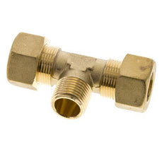 R 1/2'' Male x 18mm Brass Tee Compression Fitting 67 Bar DIN EN 1254-2