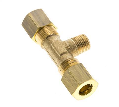 R 1/8'' Male x 8mm Brass Tee Compression Fitting 135 Bar DIN EN 1254-2
