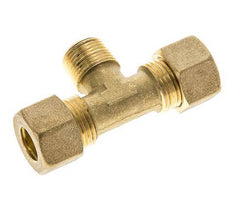 R 3/8'' Male x 12mm Brass Tee Compression Fitting 75 Bar DIN EN 1254-2