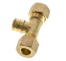 R 3/8'' Male x 12mm Brass Tee Compression Fitting 75 Bar DIN EN 1254-2