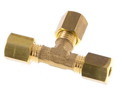 4mm Brass Tee Compression Fitting 150 Bar DIN EN 1254-2