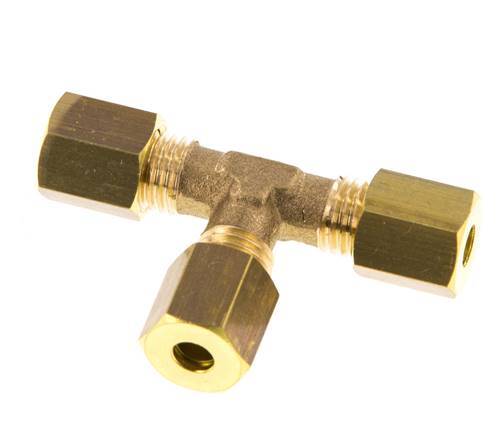 4mm Brass Tee Compression Fitting 150 Bar DIN EN 1254-2