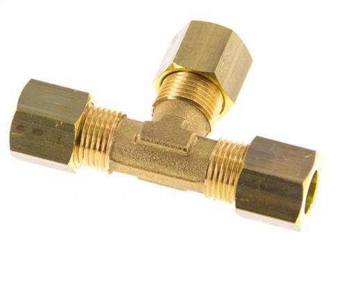 8mm Brass Tee Compression Fitting 135 Bar DIN EN 1254-2