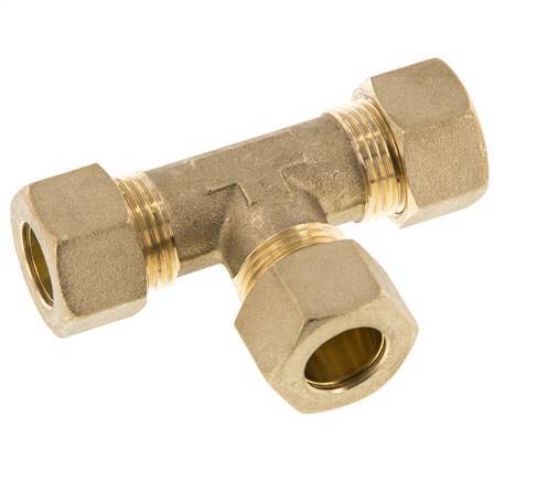 14mm Brass Tee Compression Fitting 89 Bar DIN EN 1254-2