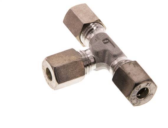 6L Stainless steel Tee Compression Fitting 315 Bar DIN 2353