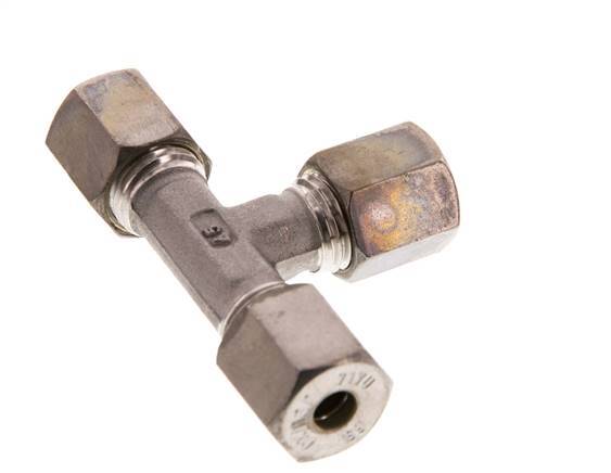 6S Stainless steel Tee Compression Fitting 630 Bar DIN 2353