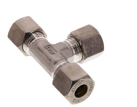 10S Stainless steel Tee Compression Fitting 630 Bar DIN 2353