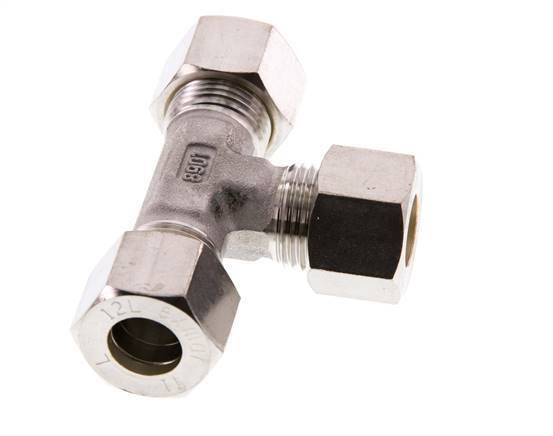 12L Stainless steel Tee Compression Fitting 315 Bar DIN 2353