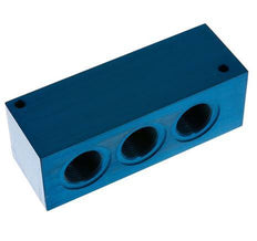 4xG 3/4'' Aluminium Distributor Block One-sided 16 Bar