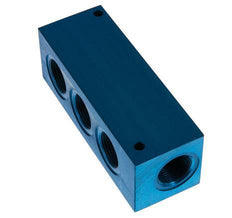 4xG 3/4'' Aluminium Distributor Block One-sided 16 Bar