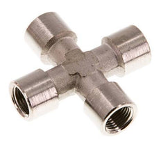 G 1/8'' Female Nickel plated Brass Cross 16 Bar [2 Pieces]