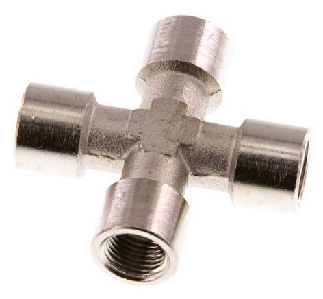 G 1/8'' Female Nickel plated Brass Cross 16 Bar [2 Pieces]