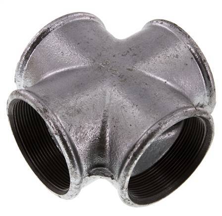 Rp 2 1/2'' Female Zinc plated Cast iron Cross 25 Bar