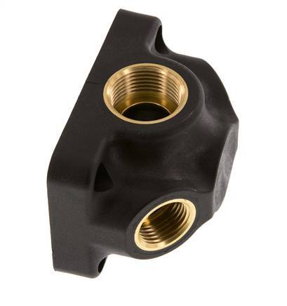 G 3/4'' x G 1/2'' Plastic Wall Mounted 4-way Air Junction with through-hole 15 Bar