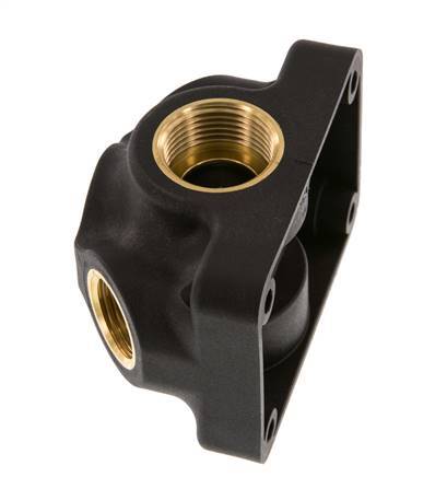 G 3/4'' x G 1/2'' Plastic Wall Mounted 4-way Air Junction with through-hole 15 Bar