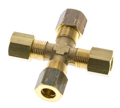 8mm Brass Cross Compression Fitting DIN EN 1254-2