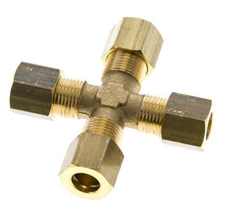 8mm Brass Cross Compression Fitting DIN EN 1254-2