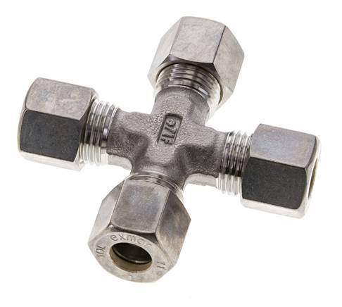 10L Stainless steel Cross Compression Fitting 315 Bar DIN 2353