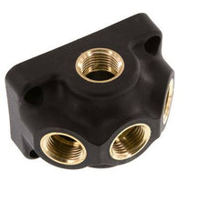 G 1/2'' Plastic Wall Mounted 5-way Air Junction with through-hole 15 Bar