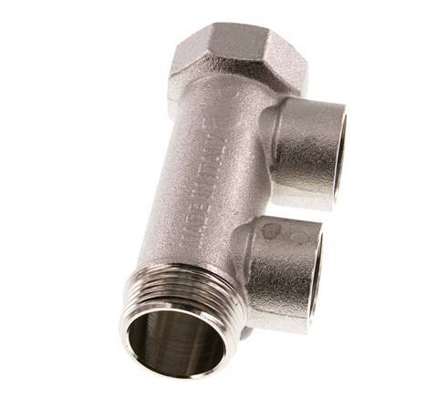 G 3/4'' x 2xG 1/2'' F/M/F Nickel plated Brass Distributor pipes 10 Bar