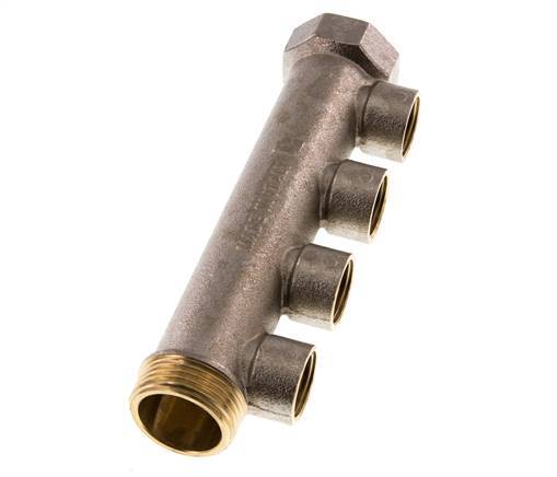 G 1'' x 4xG 1/2'' F/M/F Nickel plated Brass Distributor pipes 10 Bar