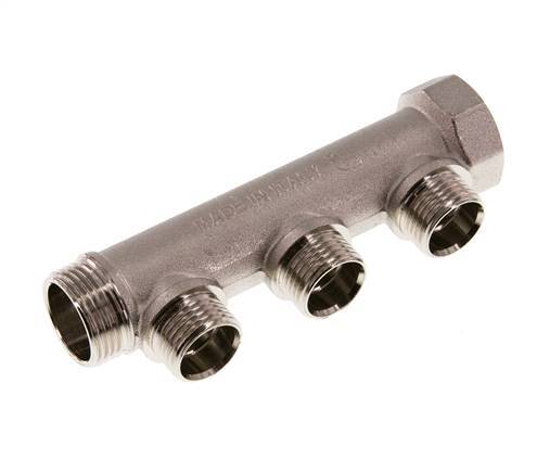 G 3/4'' x 3xG 1/2'' F/M/M Nickel plated Brass Distributor pipes 10 Bar
