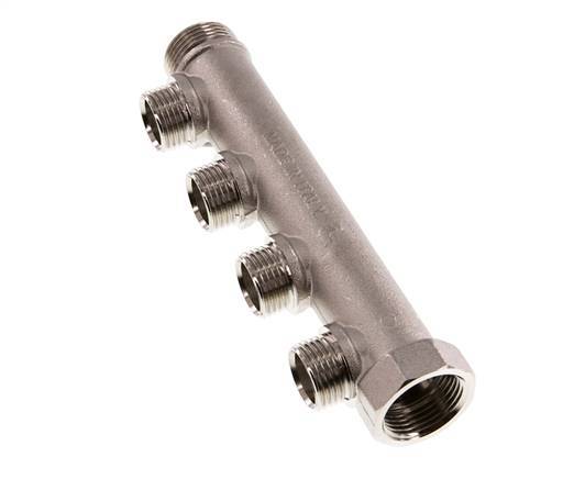 G 3/4'' x 4xG 1/2'' F/M/M Nickel plated Brass Distributor pipes 10 Bar