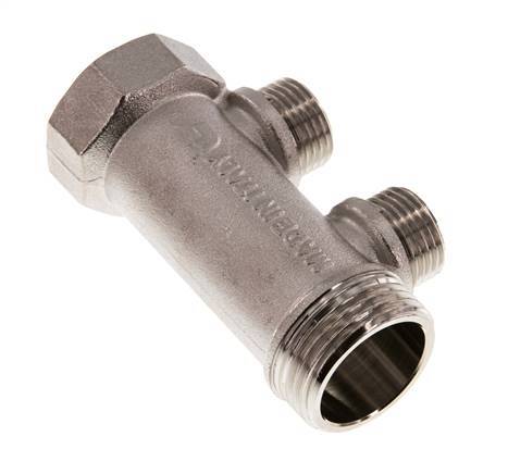 G 1'' x 2xG 1/2'' F/M/M Nickel plated Brass Distributor pipes 10 Bar