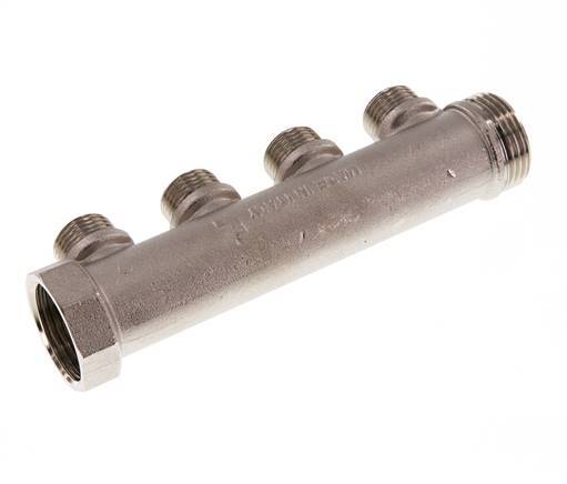 G 1'' x 4xG 1/2'' F/M/M Nickel plated Brass Distributor pipes 10 Bar