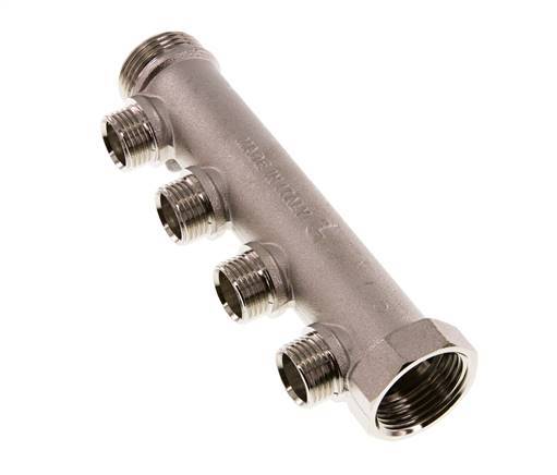 G 1'' x 4xG 1/2'' F/M/M Nickel plated Brass Distributor pipes 10 Bar