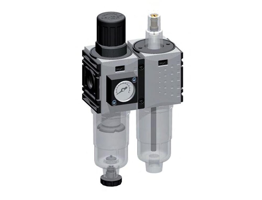 FRL 2-Part G1/4'' 800 l/min 0.5-8.0bar/7-116psi Auto (Closed Without Pressure) 40 mm Pressure Gauge Polycarbonate Futura 0