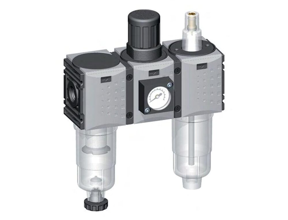 FRL 3-Part G1/4'' 800 l/min 0.2-4.0bar/3-58psi Semi-Auto 40 mm Pressure Gauge Metal Futura 0