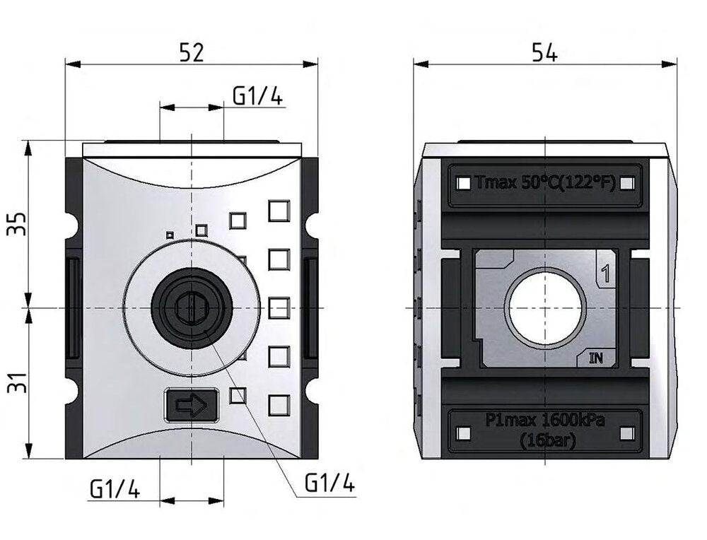Distributor G3/8 3600 l/min with Pressure Switch Futura 1