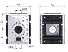 Distributor G3/8 3600 l/min with Pressure Switch Futura 1