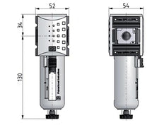 Filter 5microns G1/4'' 2200 l/min Auto Metal Futura 1