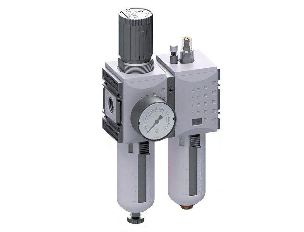 FRL 2-Part G3/8'' 3500 l/min 0.5-10.0bar/7-145psi Semi-Auto Polycarbonate Futura 2