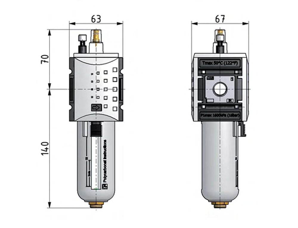 Lubricator G1/2'' Polycarbonate Futura 2