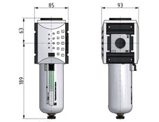 Pre-Filter 0.3microns G1'' 1500 l/min Semi-Auto Polycarbonate Futura 4