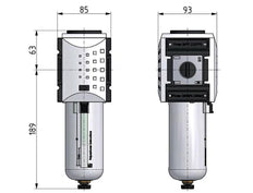 Microfilter 0.01microns G3/4'' 1500 l/min Semi-Auto Metal Futura 4