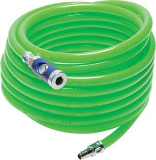 Compressed air hose with DN 7.2 safety coupling, 12 bar, 5 meter, 12 mm outer diameter