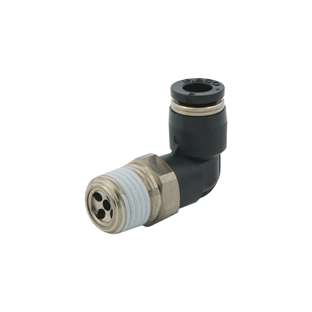 IN 6mm x OUT R1/8" Angled 1.0mm Orifice Meter-In Check Valve