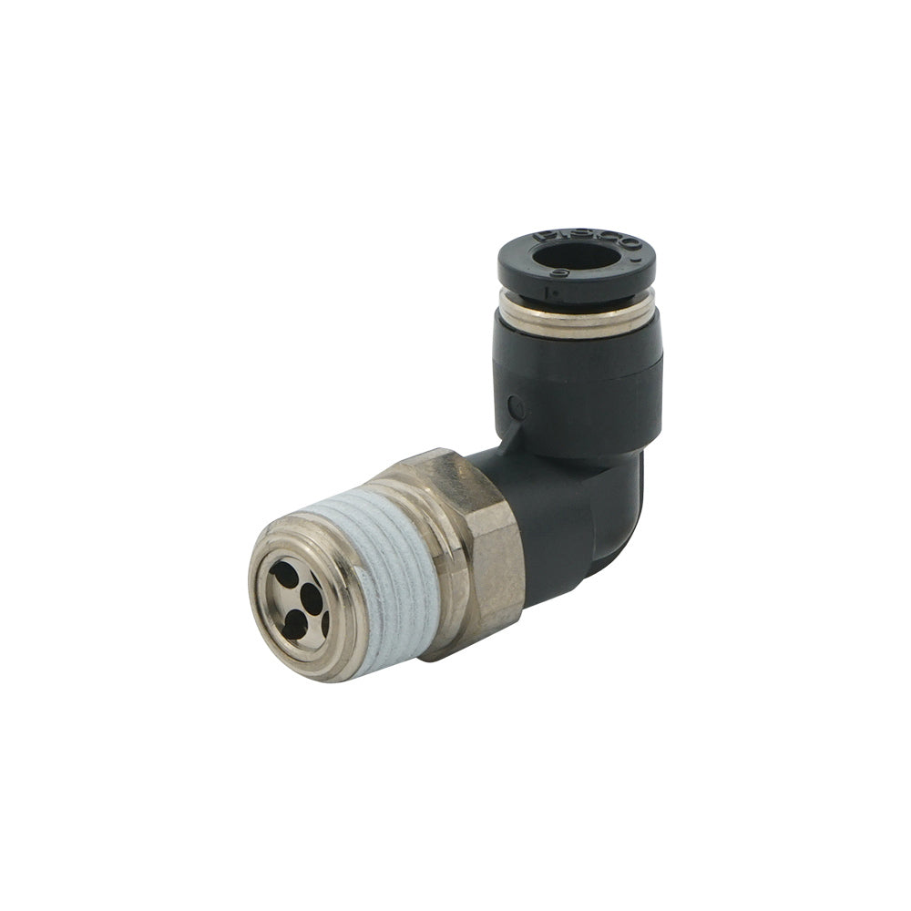 IN R1/8" x OUT 8mm Angled 2.0mm Orifice Meter-Out Check Valve