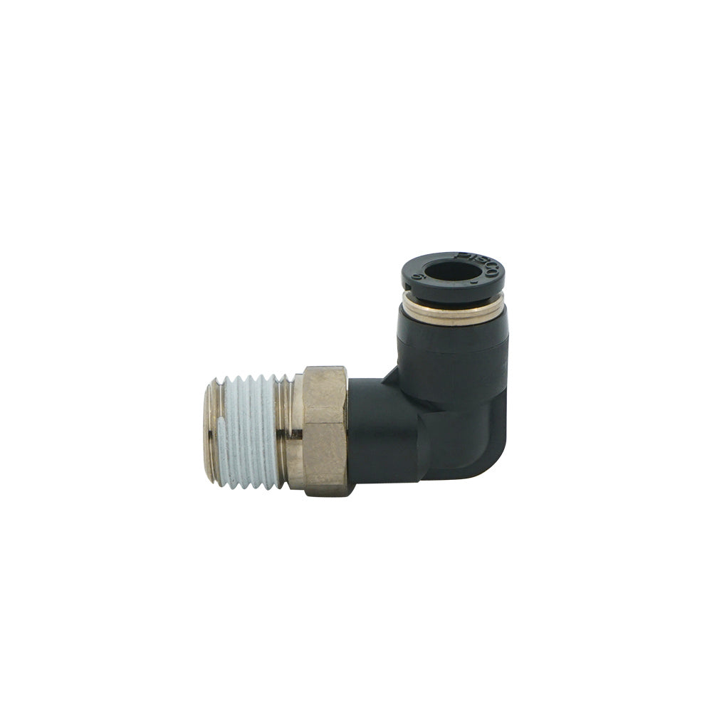 IN 8mm x OUT R1/4" Angled 1.8mm Orifice Meter-In Check Valve