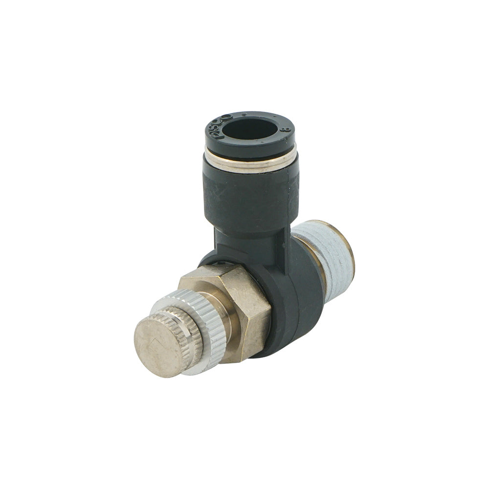 10mm - R1/4" Elbow Pneumatic Needle Valve
