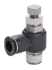 R1/8" - 8mm Meter-Out Elbow Flow Control Valve