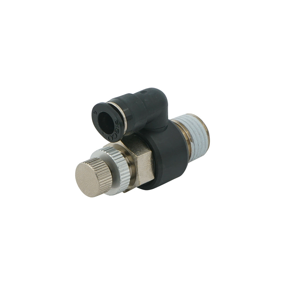 R1/8" - 4mm Meter-Out Low Cracking Pressure Rotatable Flow Control Valve